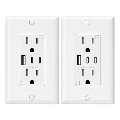 ELEGRP USB Outlets, 15 Amp Wall Outlet by ELEGRP%7CELEGROUP