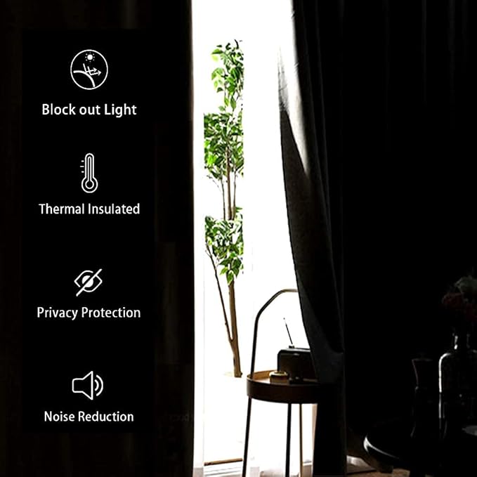 JIUZHEN Navy Velvet Curtains 96 inches - Image 7