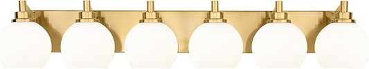 METWET Bathroom Light Fixtures, 6-Light Brushed Gold Bathroom Vanity Lights by Metwet