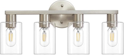 4 Light Bathroom Vanity Light, Brushed Nickel 4-Light Bathroom Light Fixtures - Image 8