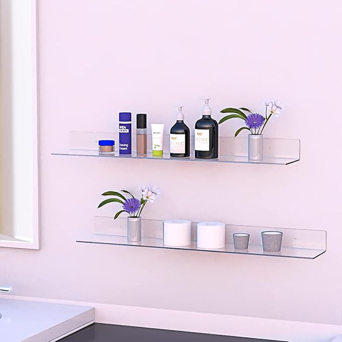 36 Inches Acrylic Wall Shelves 2 Pack, Floating Shelf - Image 2