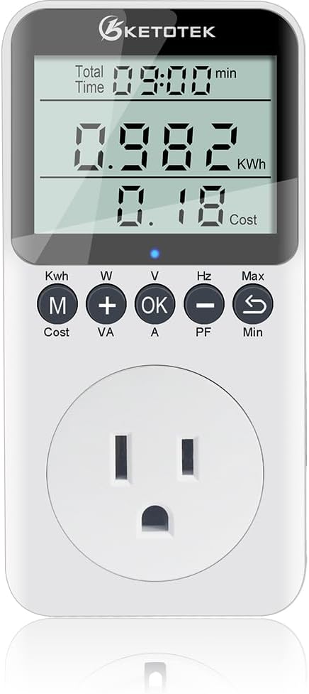 KETOTEK Watt Meter Power Meter Plug Electricity Usage Monitor by KETOTEK