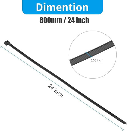 XINGO 24 Inch White Large Zip Ties Heavy Duty 500 Pack, 200 LBS Ultra Strong - Image 2
