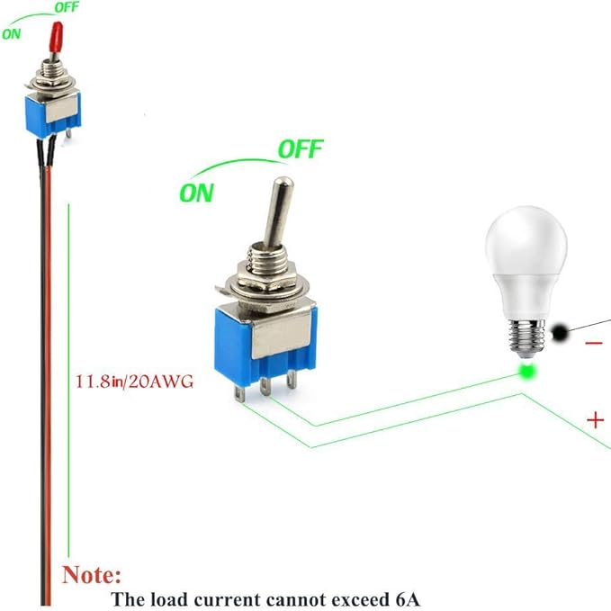 VONVOFF Toggle Switch, 3v/5v/12v/24v/72v/110v/220v/240v/Mini Toggle Switches - Image 2