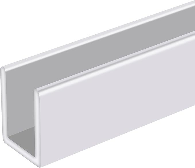 Brixwell SDCD38W-XCP5 White 3/8" Fixed Panel Shower Door Deep U-Channel - Image 3