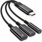 Mizi USB-C Headphone and Charging Adapter 3-in-1 – Type-C to 3.5mm Audio Jack + by Mizi