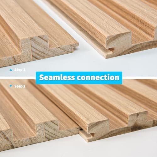 art3d 108 x 5.7 inch slat solid wood, view 9
