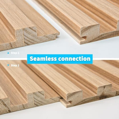 art3d 108 x 5.7 inch slat solid wood, view 9