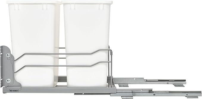 Rev-A-Shelf Double Trash Can Under Kitchen Cabinets Pullout, 35 Quart 8.75 - Image 8