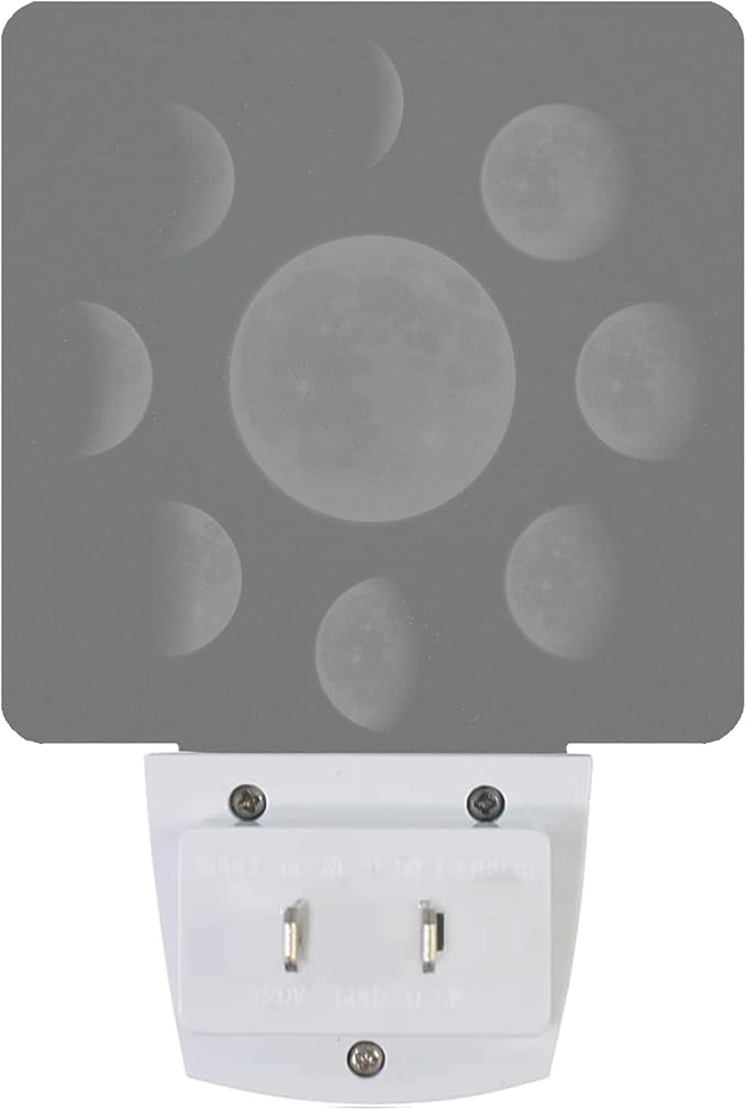 Smoaffly Moon Phases Night Light Plug-in LED Nightlights Auto Sensor Night Lamp - Image 3