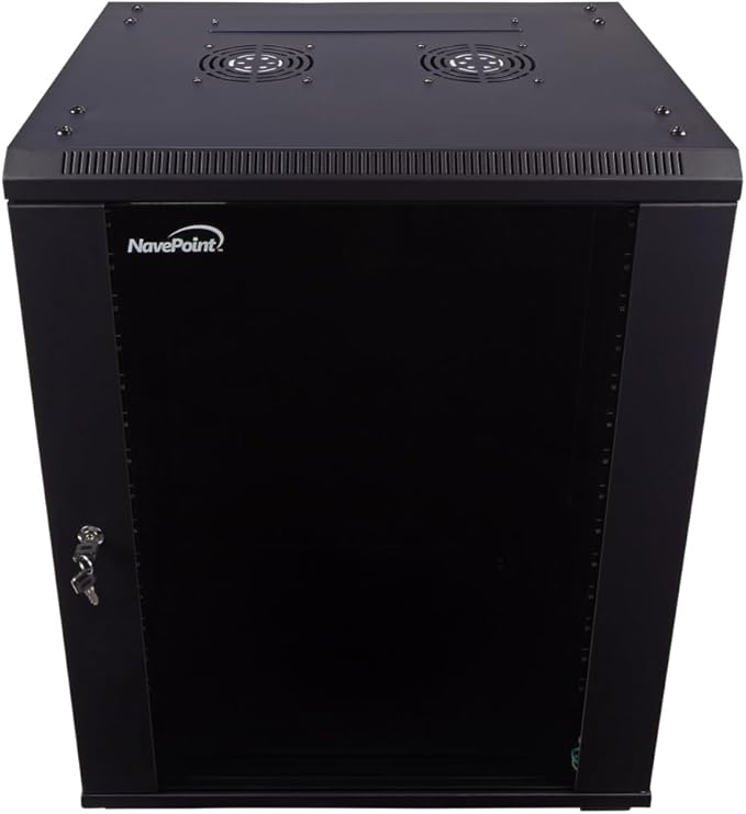 NavePoint 15U Server Cabinet Wall Mount Rack Enclosure by NavePoint