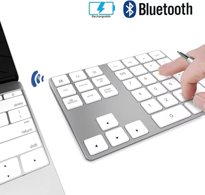 HoRiMe Bluetooth Number Pad, Rechargeable Wireless Numeric Keypad Slim 34-Keys - Image 8