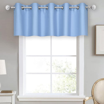 DECOVSUN Light Sky Blue Valances for Windows 70X18 Inches Blackout Thermal Insulated Valance with Grommet Top for Kitchen Living Room Short Straight Drape Valance for Bedroom Kids Room 1 Panel
