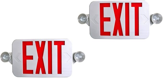 2 Pack Supreme LED All LED Decorative Red White Exit Sign & Emergency Light by SupremeLED