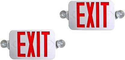 2 Pack Supreme LED All LED Decorative Red White Exit Sign & Emergency Light by SupremeLED