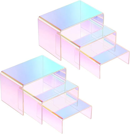 Chuangdi 2 Sets Acrylic Display Risers, Product Stand, Jewelry Display Riser by Chuangdi