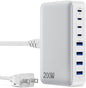 USB C Charger 200W USB C Charger Block, Upgraded GaN III 8-Port Fast Charging by GKUTW