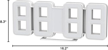 mooas 3D Pure mini White Gold LED Clock - Image 10