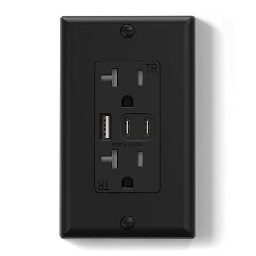 ELEGRP USB Outlets, 20 Amp Wall Outlet by ELEGRP%7CELEGROUP