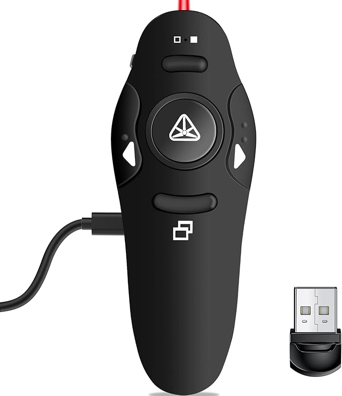 Rechargeable Presentation Clicker Wireless Presenter Remote USB Control by NinjaABXY