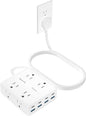 Olcorife Power Strip 8 AC with 8 USB Ports, 10 FT Flat Plug Extension Cord by olcorife