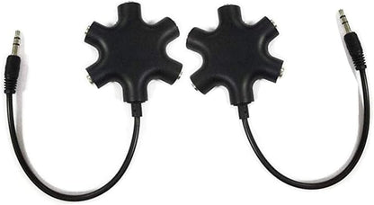 Headphone Audio Splitter 5 Ways Adaptor 3.5mm Audio Stereo Splitter Cable Male by JWCE.