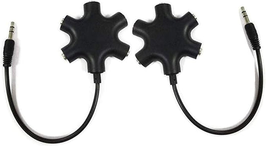 Headphone Audio Splitter 5 Ways Adaptor 3.5mm Audio Stereo Splitter Cable Male by JWCE.