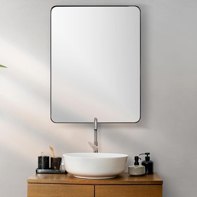 ANDY STAR Wall Mirror for Bathroom, 30x36 Matte Black Bathroom Mirror, Modern by ANDYSTAR