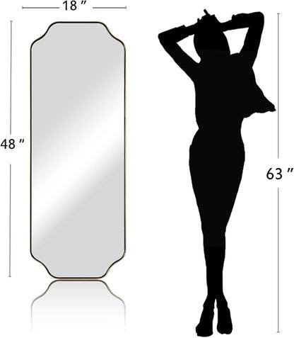 ANDY STAR 18" x 48" Full Length Wall Mirror, Large Brushed Gold Bathroom Mirror - Image 2