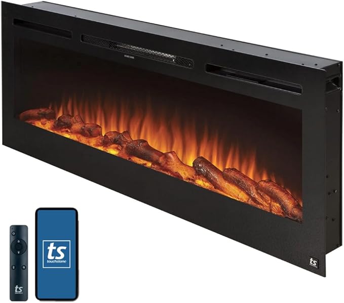 Touchstone Smart Electric Fireplace-The Sideline 50" Wide-in Wall Recessed by TouchstoneHomeProducts