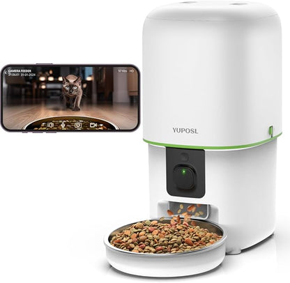 Automatic Cat Feeder with Camera - 5G WiFi Auto Cat Food Dispenser by Yuposl