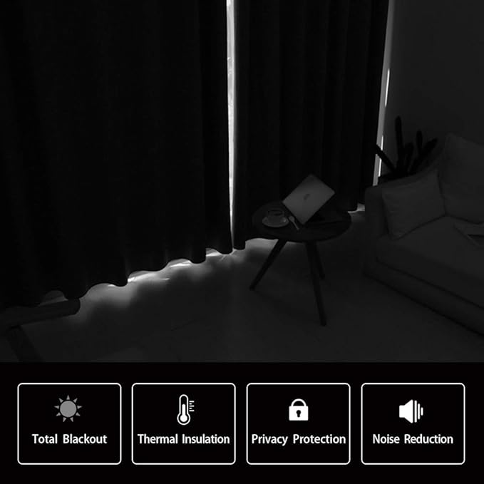 DWCN Blackout Curtains for Living Room, Room Darkening Thermal Insulated - Image 3