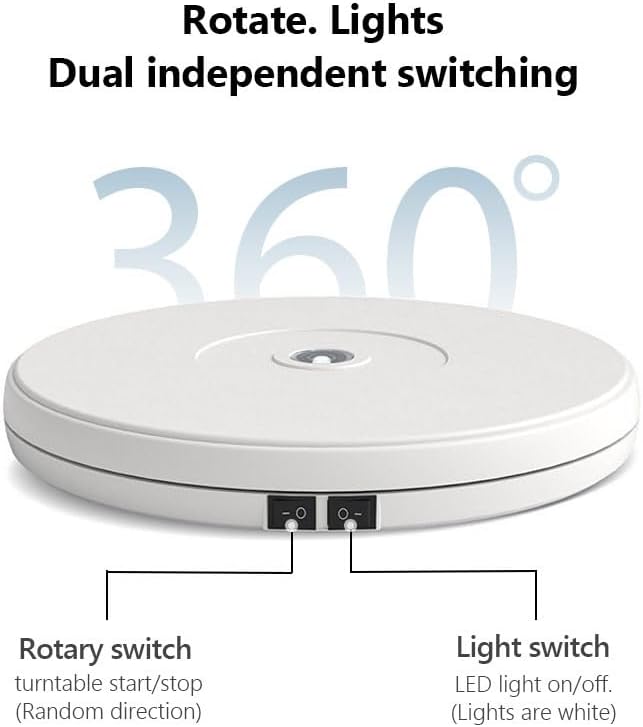 YVV LED Rotating Display Stand White 10 Inch 360° Motorized Turntable - Image 4