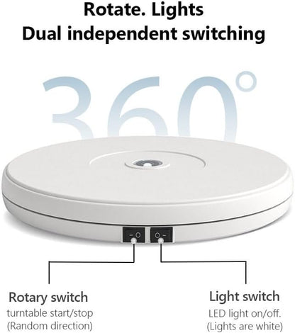 YVV LED Rotating Display Stand White 10 Inch 360° Motorized Turntable - Image 4