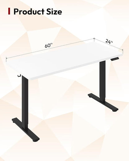SANODESK Electric Standing Desk 60 x 24 Inches Whole-Piece Desktop Height - Image 2