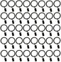 2 Inch - Set of 40 - Metal Curtain Rings with Clips and Eyelets - TEJATAN (Also Known as Rings with Curtain Clips/Curtain Clip Rings/Drapery Rings)