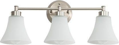 LOUSACE 3 Light Bathroom Vanity Light Vintage Brushed Nickel Bathroom Lighting - Image 9