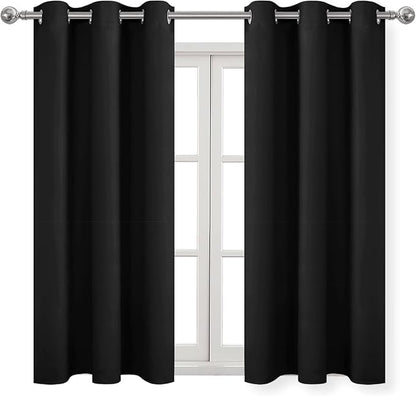 DWCN Black Blackout Curtains for Bedroom, Room Darkening Curtains 45 Inches - Image 8
