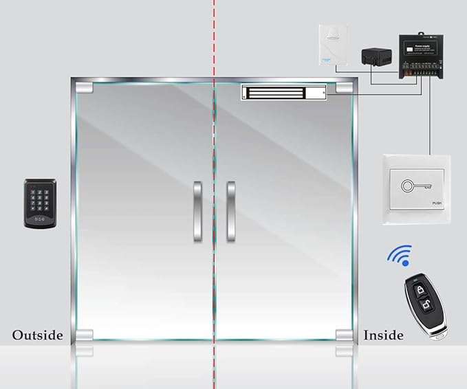 Door Access Control System RFID Keypad 600lb Electric Magnetic Door Lock Kit - Image 9