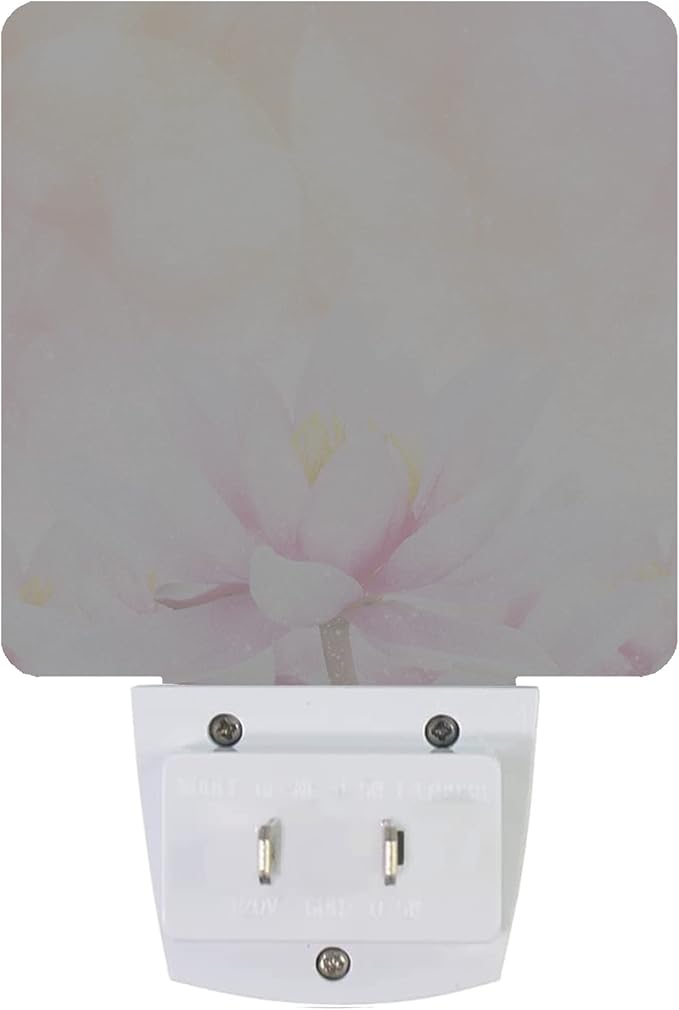 Smoaffly Pink Water Lily Lotus Night Light Plug-in LED Nightlights Auto Sensor - Image 3