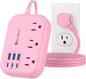6 USB Pink Power Strip- 5Ft Extension Cord by Beeiker-BetterHelperforYou