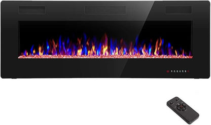 R.W.FLAME Electric Fireplace 50 inch Recessed and Wall Mounted, The Thinnest by RWFLAME