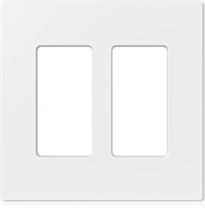 ELEGRP 2-Gang Screwless Decorative Wall Plates, Mid-Size 4.88" height x 4.94" by ELEGRP%7CELEGROUP