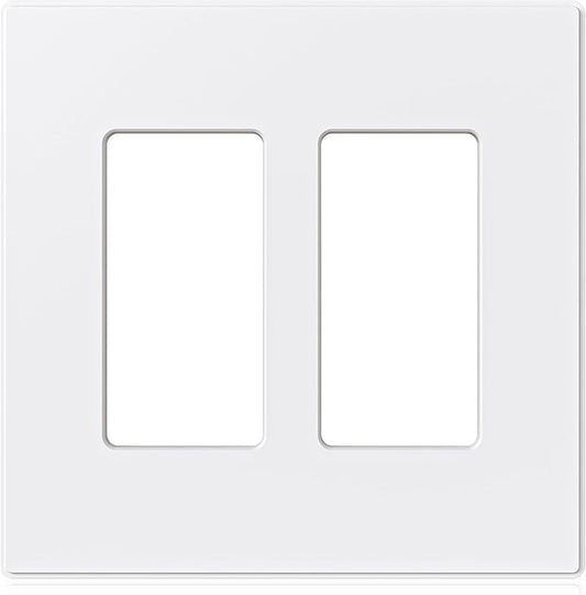 ELEGRP 2-Gang Screwless Decorative Wall Plates, Mid-Size 4.88" height x 4.94" by ELEGRP%7CELEGROUP