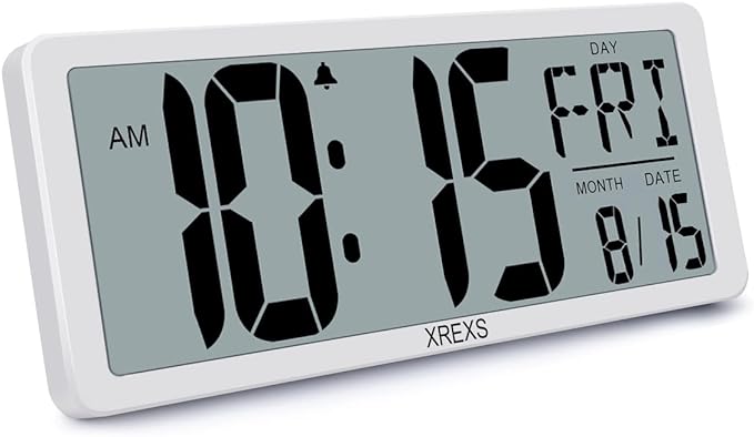 Large Digital Wall Clock, Electronic Alarm Clocks by XREXS