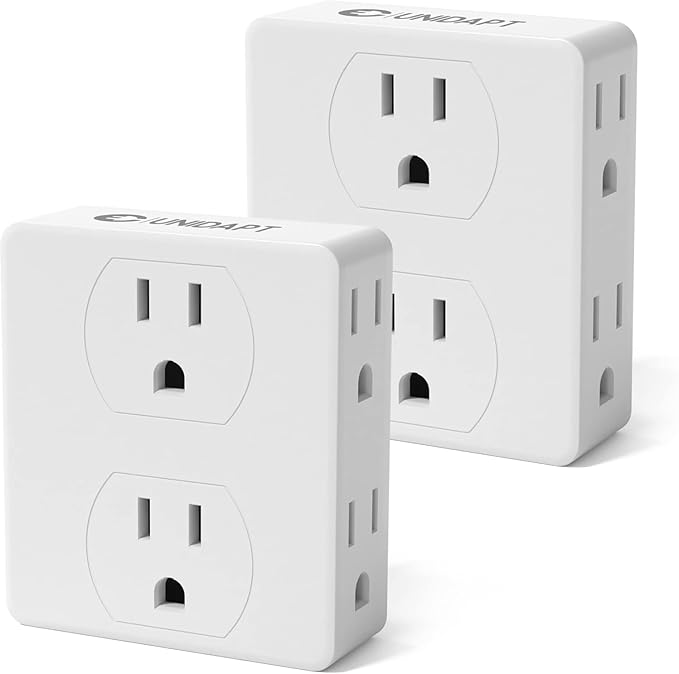 Unidapt Multi Plug Outlet Splitter, Side Splitter Box, Wall Tap Plug Expander by Unidapt