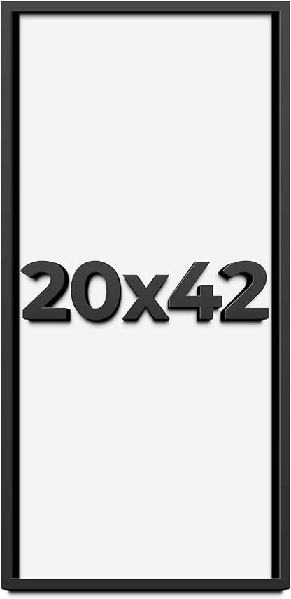 20x42 Shadow Box Frame Black | 1 Inch Deep Solid Wood Shadowbox Display Frame | by CustomPictureFrames