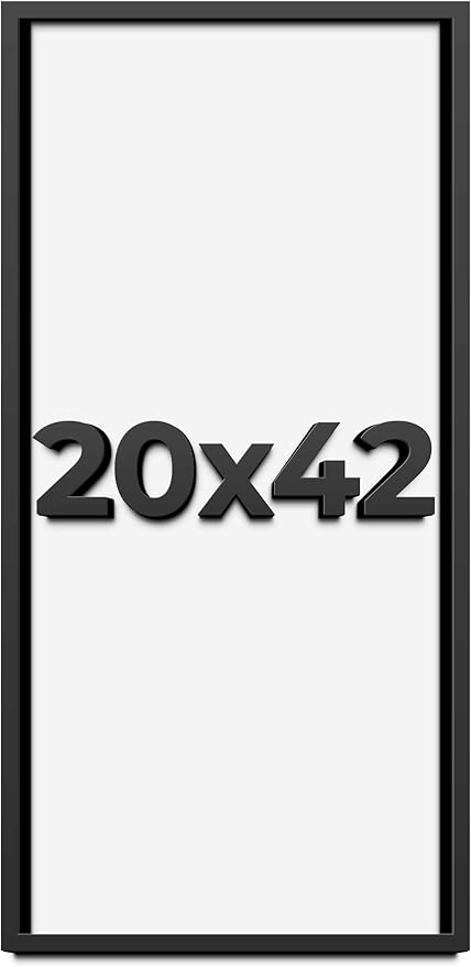 20x42 Shadow Box Frame Black | 1 Inch Deep Solid Wood Shadowbox Display Frame | by CustomPictureFrames