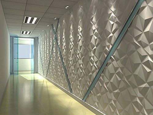 Art3d 12 Pack 3D Diamond Design Wall panels 19.7"x19.7" PVC Panel - Image 2