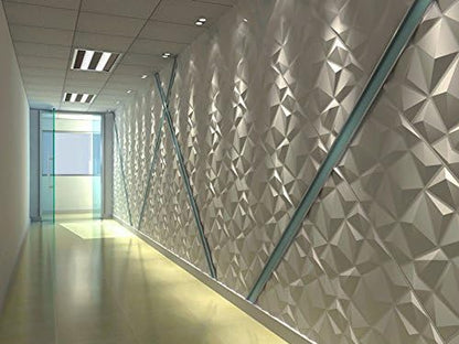 Art3d 12 Pack 3D Diamond Design Wall panels 19.7"x19.7" PVC Panel - Image 2